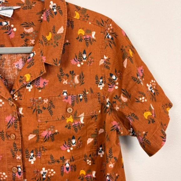 Duluth Trading Artisan Hemp Untucked Garden Gnome Camp Shirt - Size Large - Picture 3 of 6